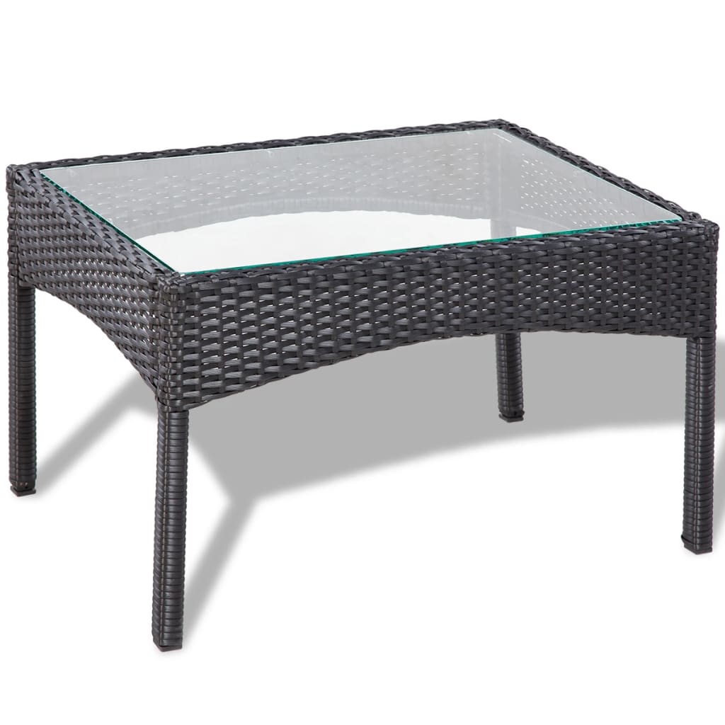 Set Divani Da Giardino 4 Pz Con Cuscini In Polyrattan Nero - Image 6