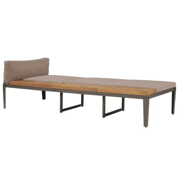 Lettino Prendisole Con Cuscini In Massello Acacia Marrone