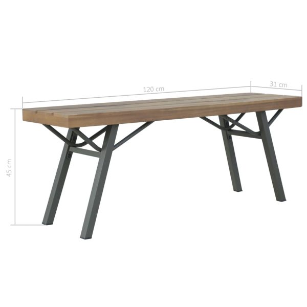 Panchina Da Giardino 120 Cm In Legno Massello D'acacia - Image 6