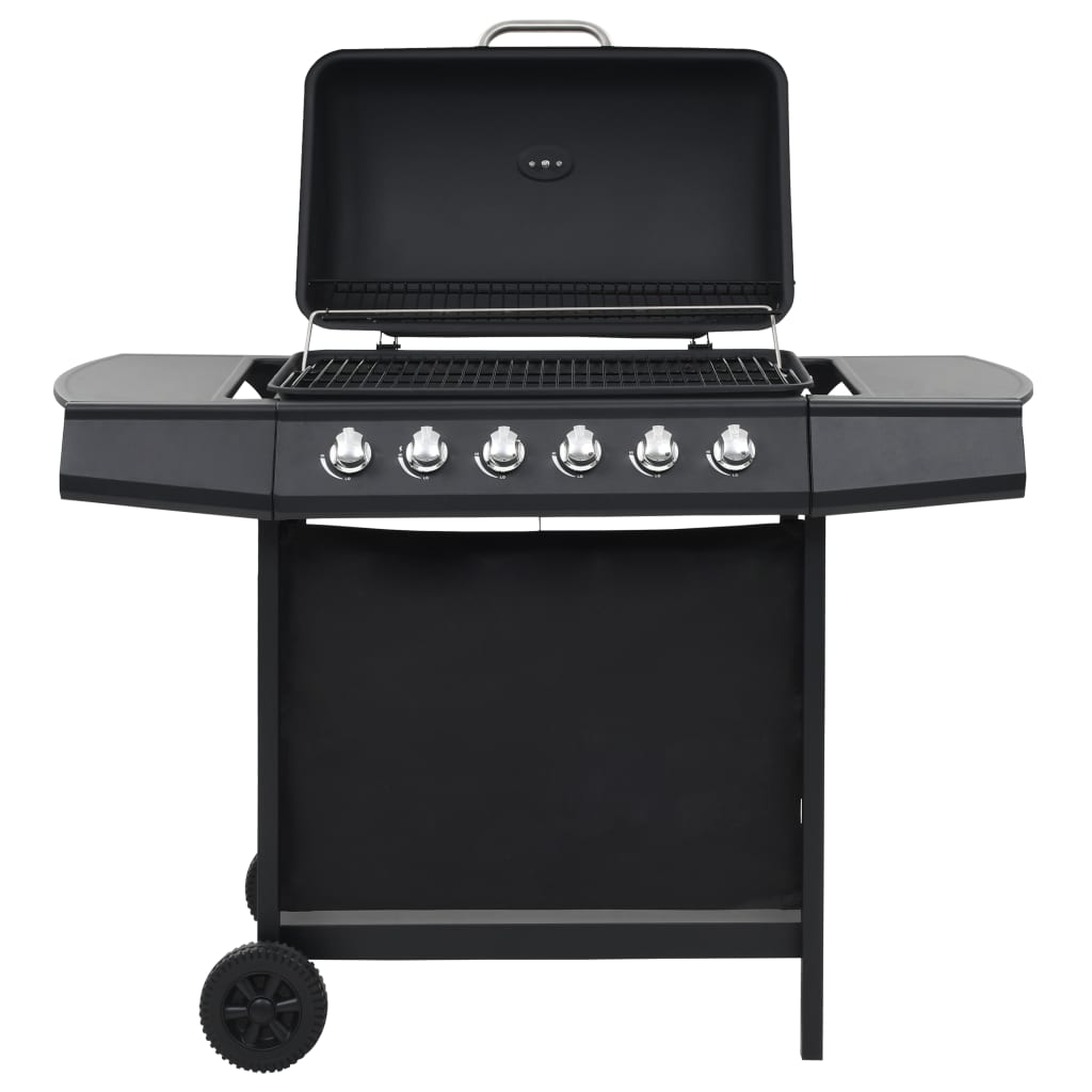 Barbecue Griglia A Gas Con 6 Fornelli Acciaio Nero