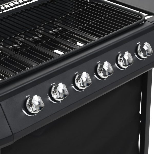 Barbecue Griglia A Gas Con 6 Fornelli Acciaio Nero - Image 4