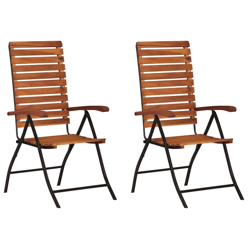 Sedie Reclinabili Da Giardino 2 Pz In Legno Massello D'acacia
