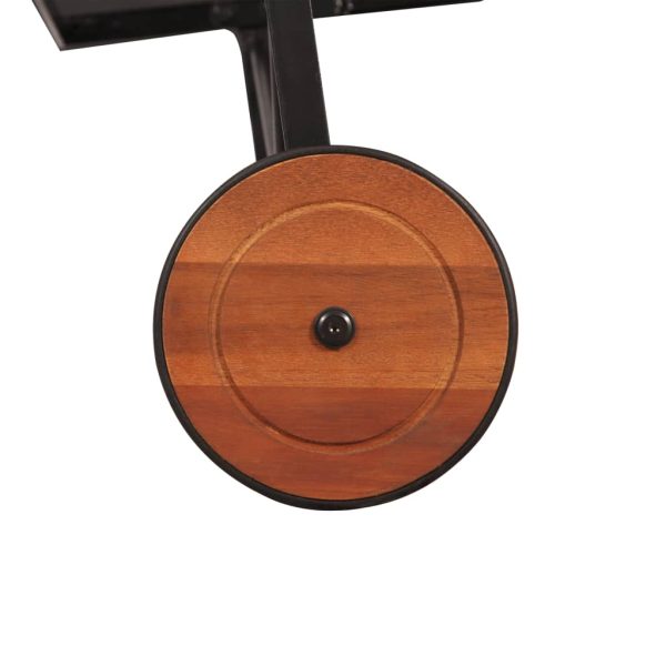 Lettino Prendisole Con Gambe In Acciaio Legno Massello Acacia - Image 4