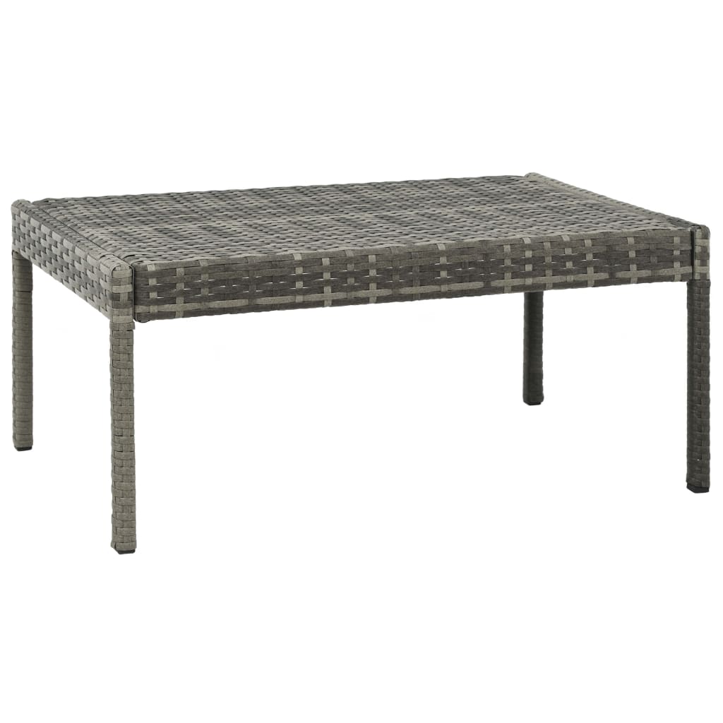 Set Divani Da Giardino 3 Pz Con Cuscini In Polyrattan Grigio - Image 5