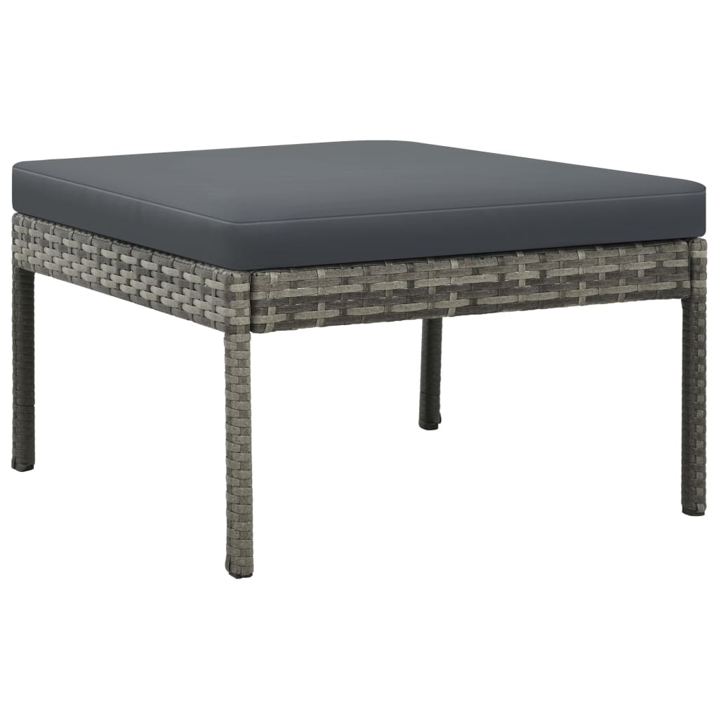 Set Divani Da Giardino 3 Pz Con Cuscini In Polyrattan Grigio - Image 6