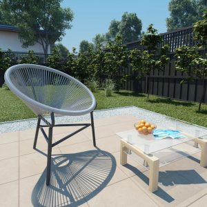 Sedia Acapulco Da Giardino In Polyrattan Grigia