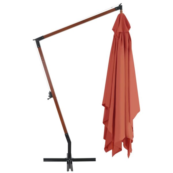 Ombrellone A Sbalzo Con Palo In Legno 400x300 Cm Terracotta - Image 3