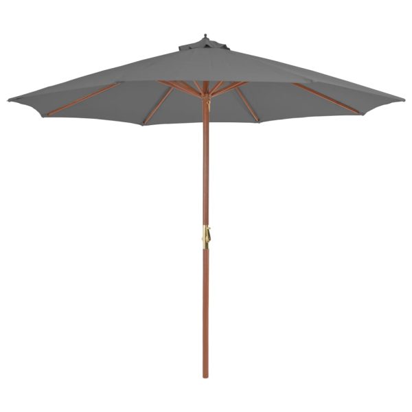 Ombrellone Da Esterni Con Palo In Legno 300 Cm Antracite