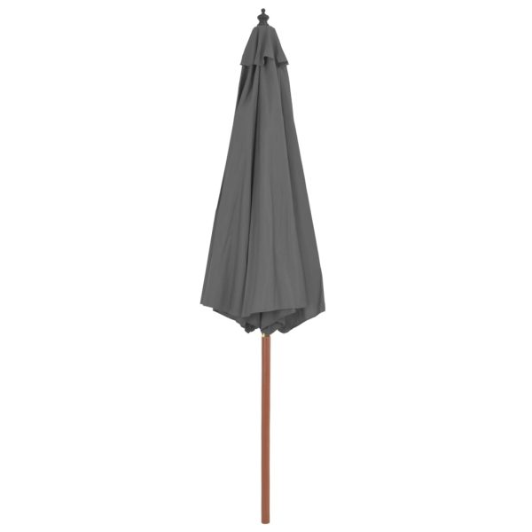 Ombrellone Da Esterni Con Palo In Legno 300 Cm Antracite - Image 3