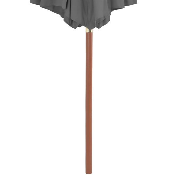Ombrellone Da Esterni Con Palo In Legno 300 Cm Antracite - Image 4