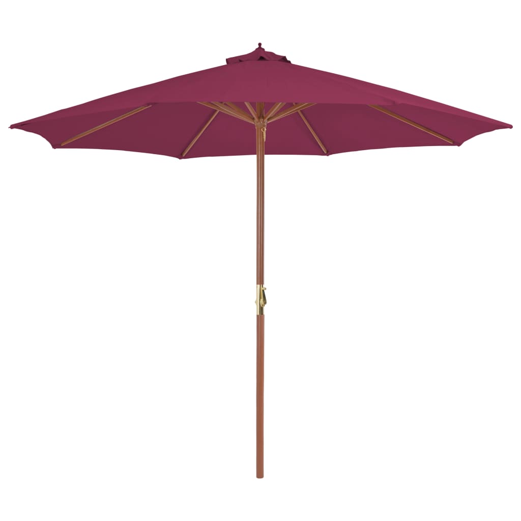 Ombrellone Da Esterni Con Palo In Legno 300 Cm Rosso Bordò