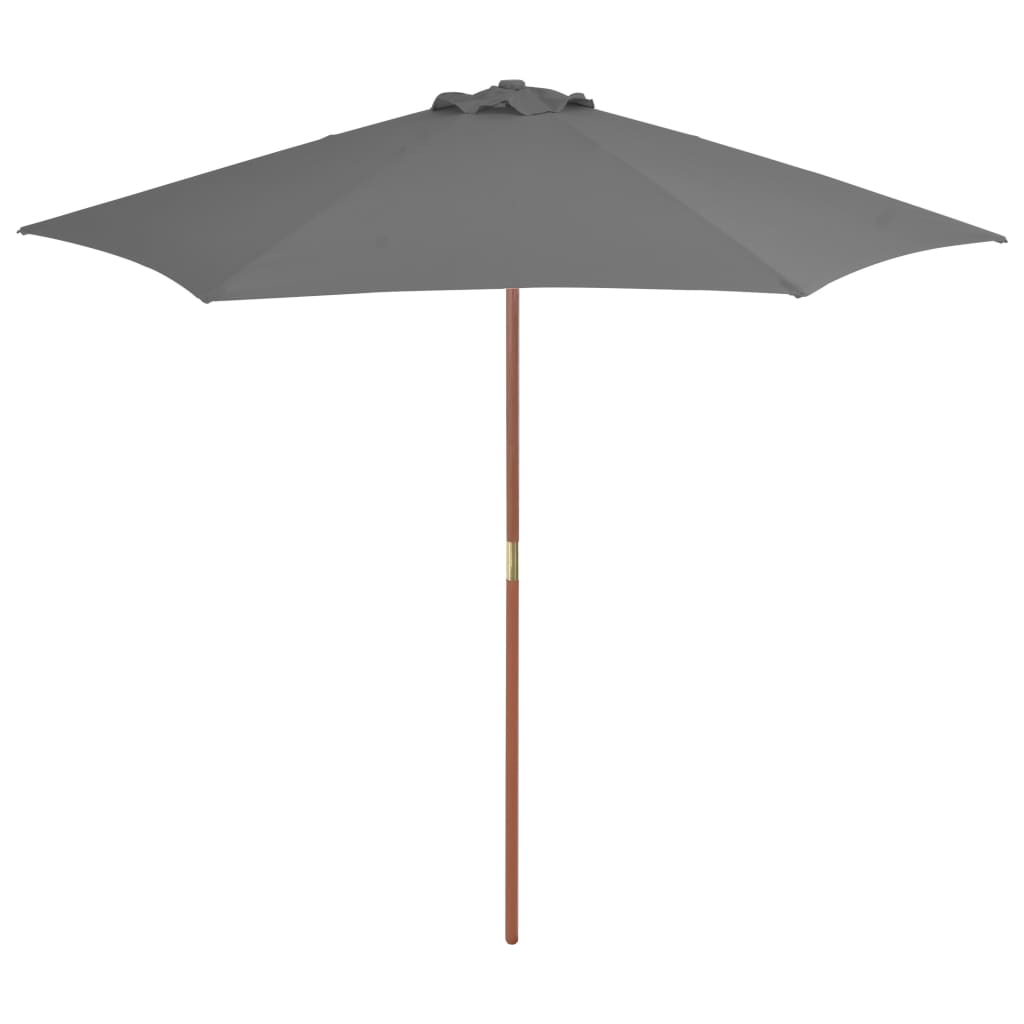 Ombrellone Da Esterni Con Palo In Legno 270 Cm Antracite