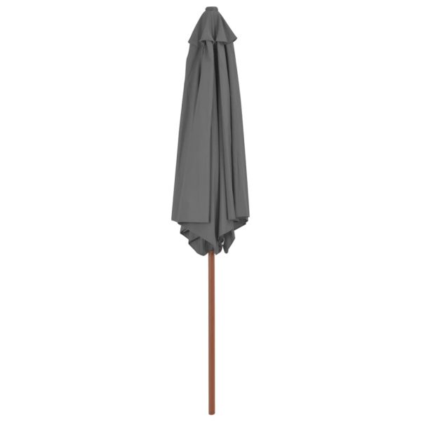 Ombrellone Da Esterni Con Palo In Legno 270 Cm Antracite - Image 3