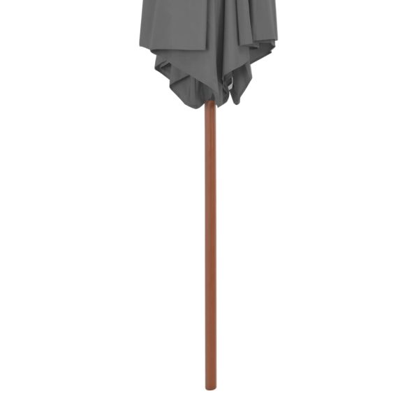 Ombrellone Da Esterni Con Palo In Legno 270 Cm Antracite - Image 4