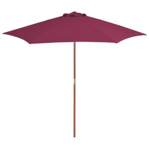 Ombrellone Da Esterni Con Palo In Legno 270 Cm Rosso Bordeaux