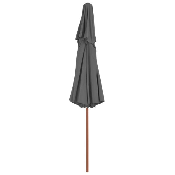Ombrellone A Due Livelli Con Palo In Legno 270 Cm Antracite - Image 4