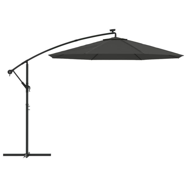 Ombrellone A Sbalzo Con Led E Palo In Acciaio 300 Cm Antracite - Image 4
