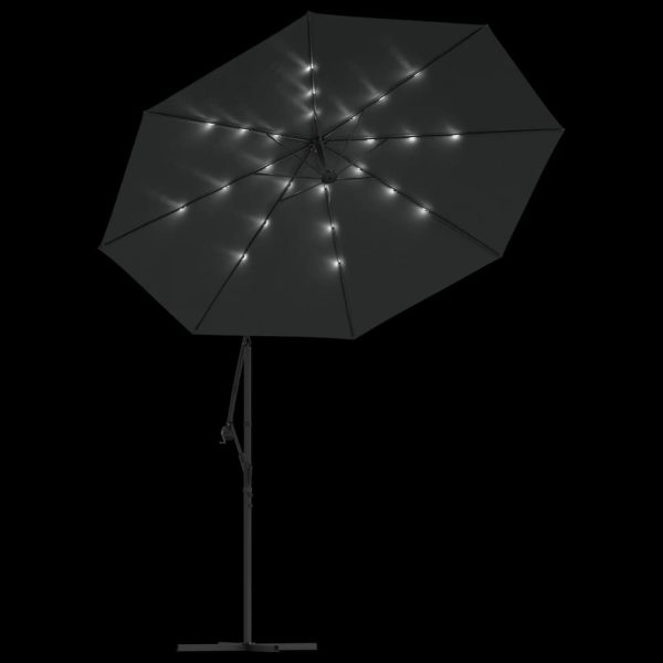 Ombrellone A Sbalzo Con Led E Palo In Acciaio 300 Cm Antracite - Image 6