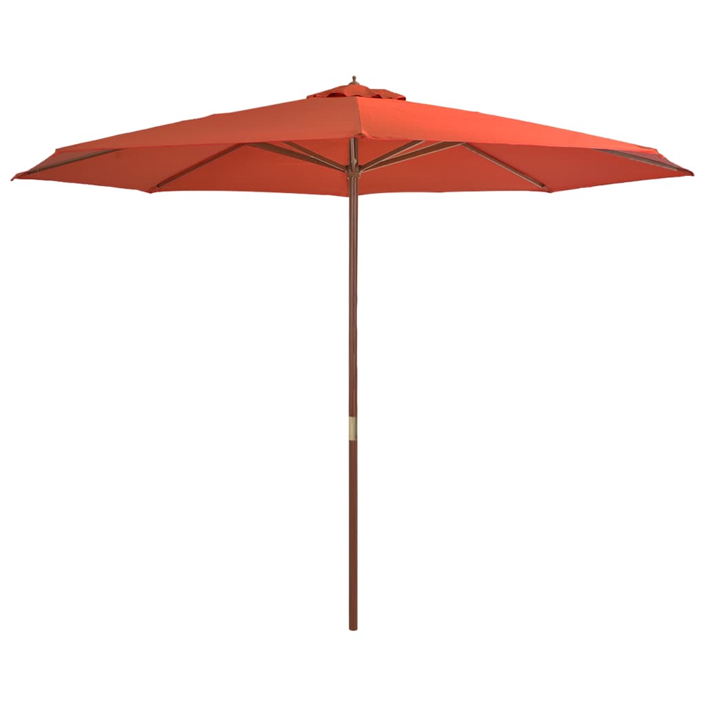 Ombrellone Da Esterni Con Palo In Legno 350 Cm Terracotta