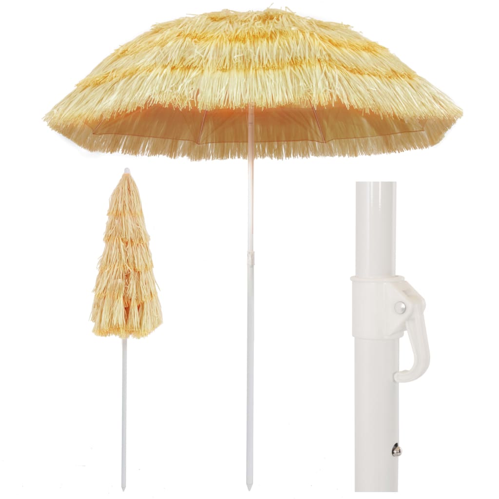 Ombrellone Da Spiaggia Naturale 180 Cm In Stile Hawaiano