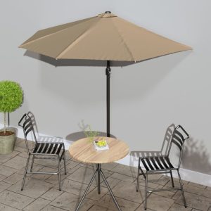 Ombrellone Da Balcone Palo In Alluminio Talpa 270x144 Cm A Metà