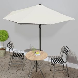 Ombrellone Da Balcone Palo In Alluminio Sabbia 300x155cm A Metà
