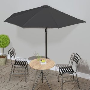 Ombrellone Balcone Palo Alluminio Antracite 300x155 Cm A Metà