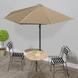 Ombrellone Da Balcone Palo In Alluminio Talpa 300x155 Cm A Metà