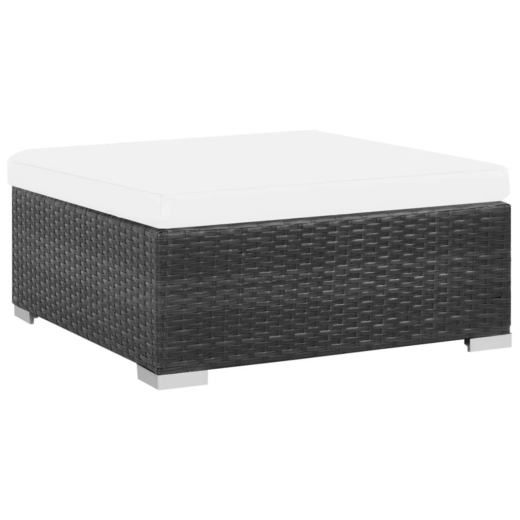 Set Divani Da Giardino 7 Pz Con Cuscini In Polyrattan Nero - Image 4