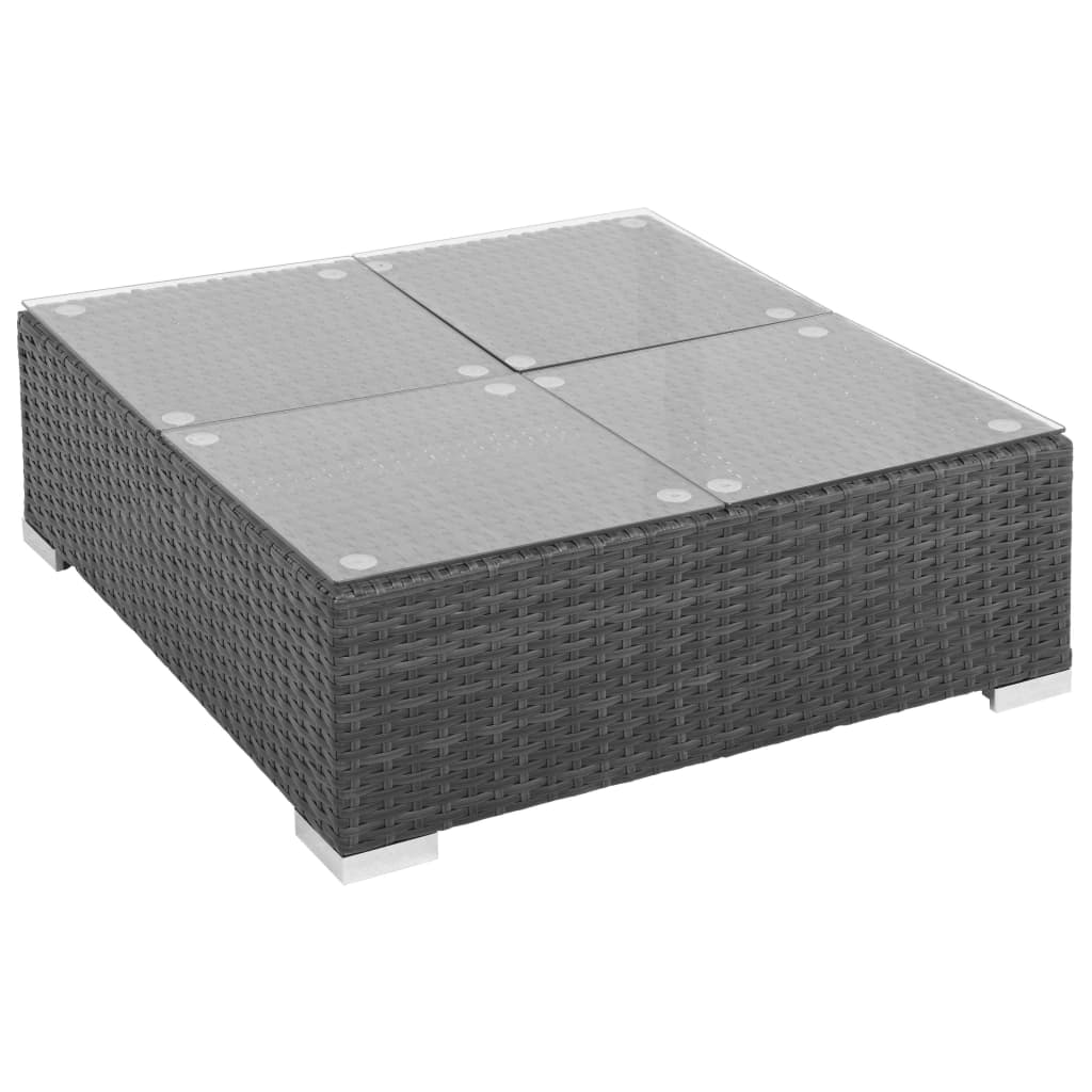 Set Divani Da Giardino 7 Pz Con Cuscini In Polyrattan Nero - Image 5
