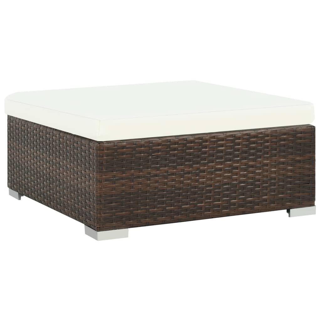 Set Divani Da Giardino 7 Pz Con Cuscini In Polyrattan Marrone - Image 4