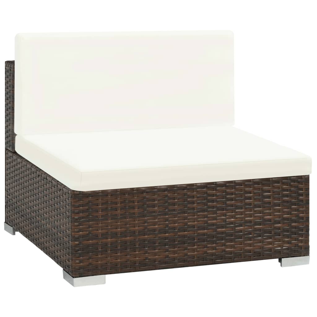 Set Divani Da Giardino 8 Pz Con Cuscini In Polyrattan Marrone - Image 3