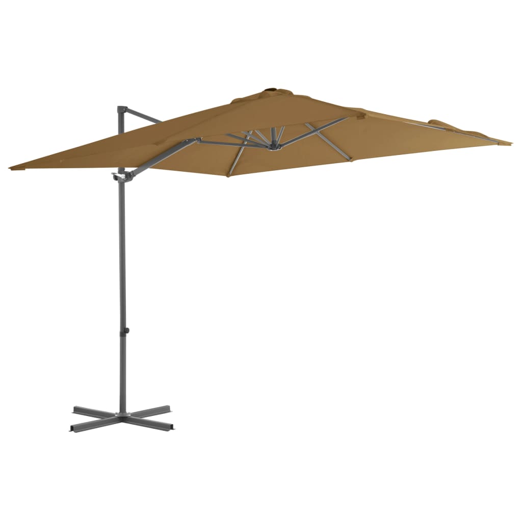 Ombrellone A Sbalzo Con Palo In Acciaio 250x250 Cm Tortora
