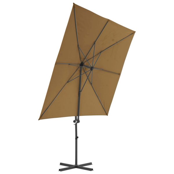Ombrellone A Sbalzo Con Palo In Acciaio 250x250 Cm Tortora - Image 3