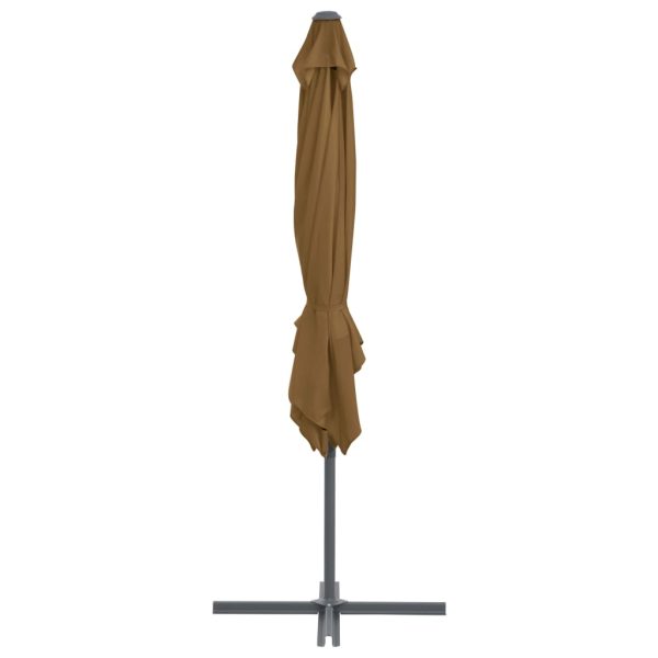 Ombrellone A Sbalzo Con Palo In Acciaio 250x250 Cm Tortora - Image 4