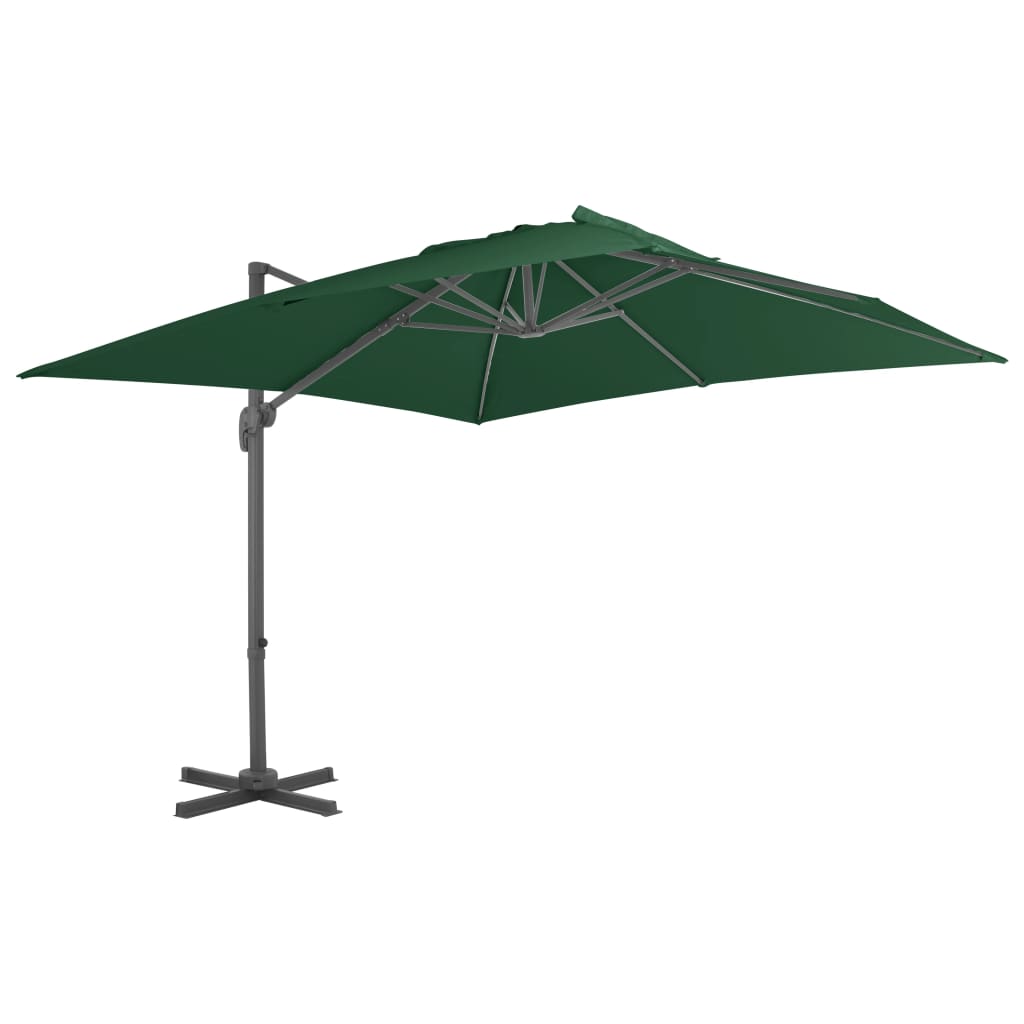 Ombrellone A Sbalzo Con Palo In Alluminio 400x300 Cm Verde