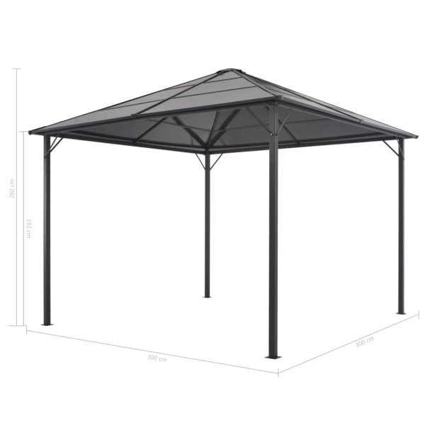 Gazebo Con Tettuccio In Alluminio 3x3 M Antracite - Image 5