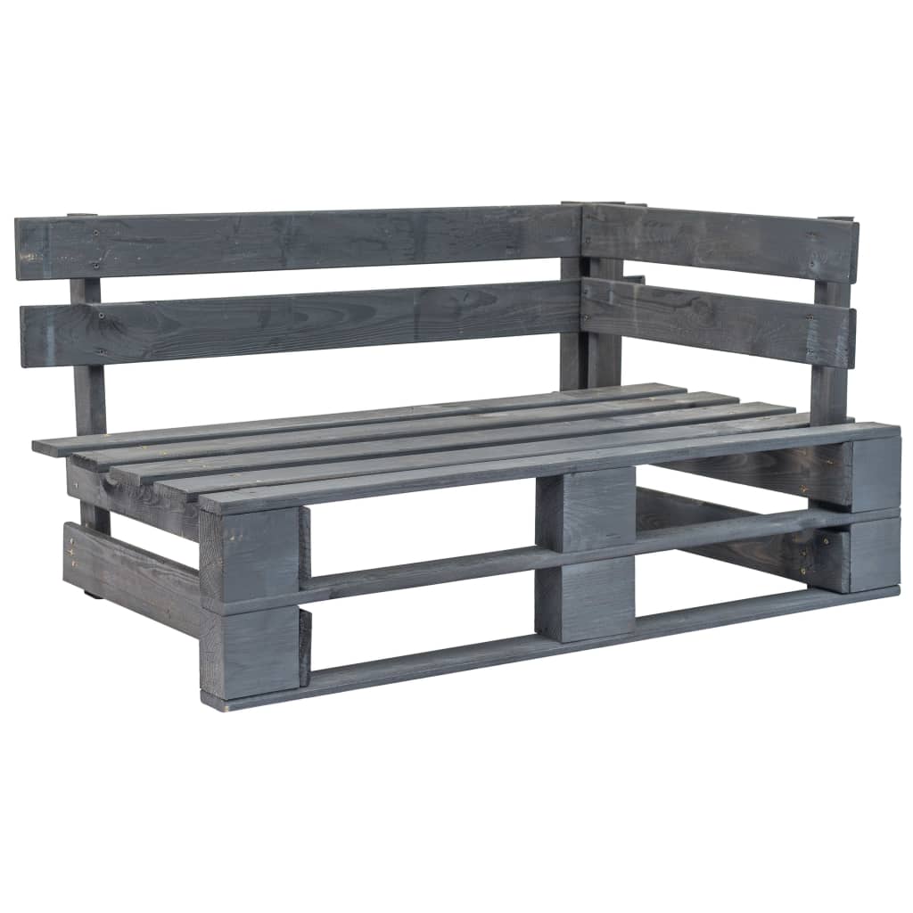 Panca Angolare Da Giardino Su Pallet In Legno Grigio