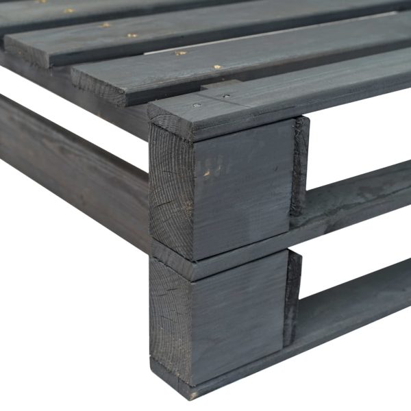 Panca Angolare Da Giardino Su Pallet In Legno Grigio - Image 4