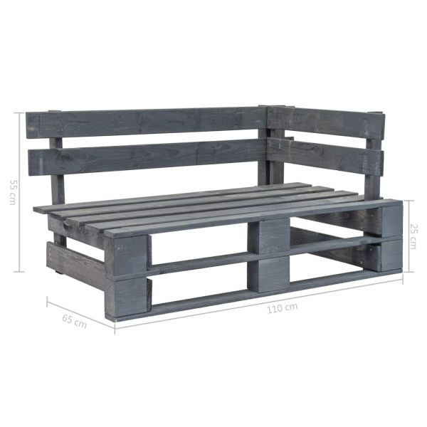 Panca Angolare Da Giardino Su Pallet In Legno Grigio - Image 5