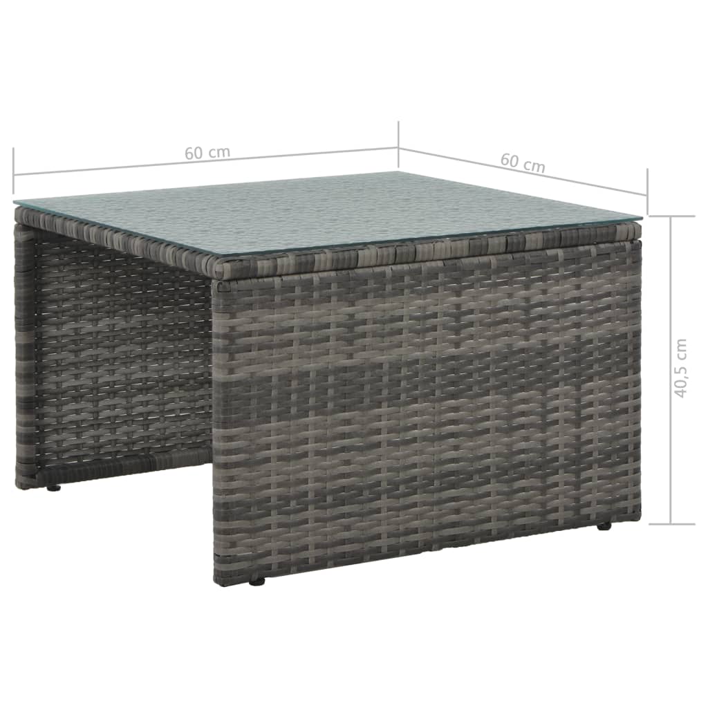 Set Divani Da Giardino 3 Pz Con Cuscini In Polyrattan Grigio - Image 6