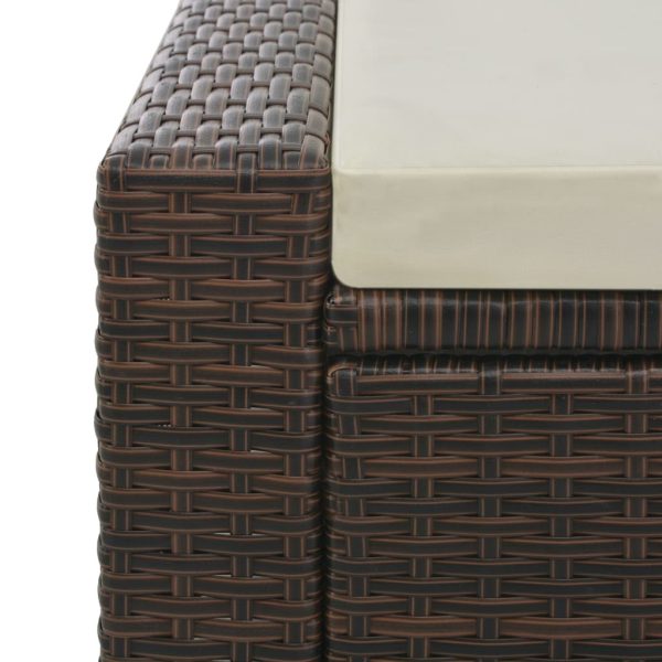 Lettino Prendisole Doppio In Polyrattan Marrone - Image 4