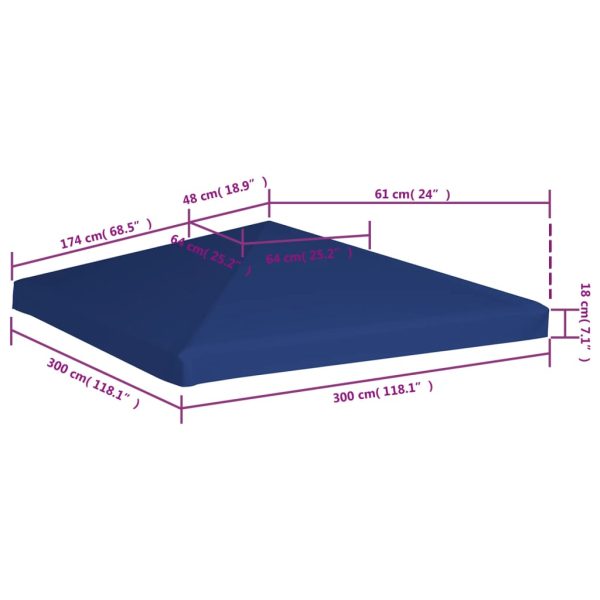 Copertura Superiore Per Gazebo 310 G/m² 3x3 M Blu - Image 6