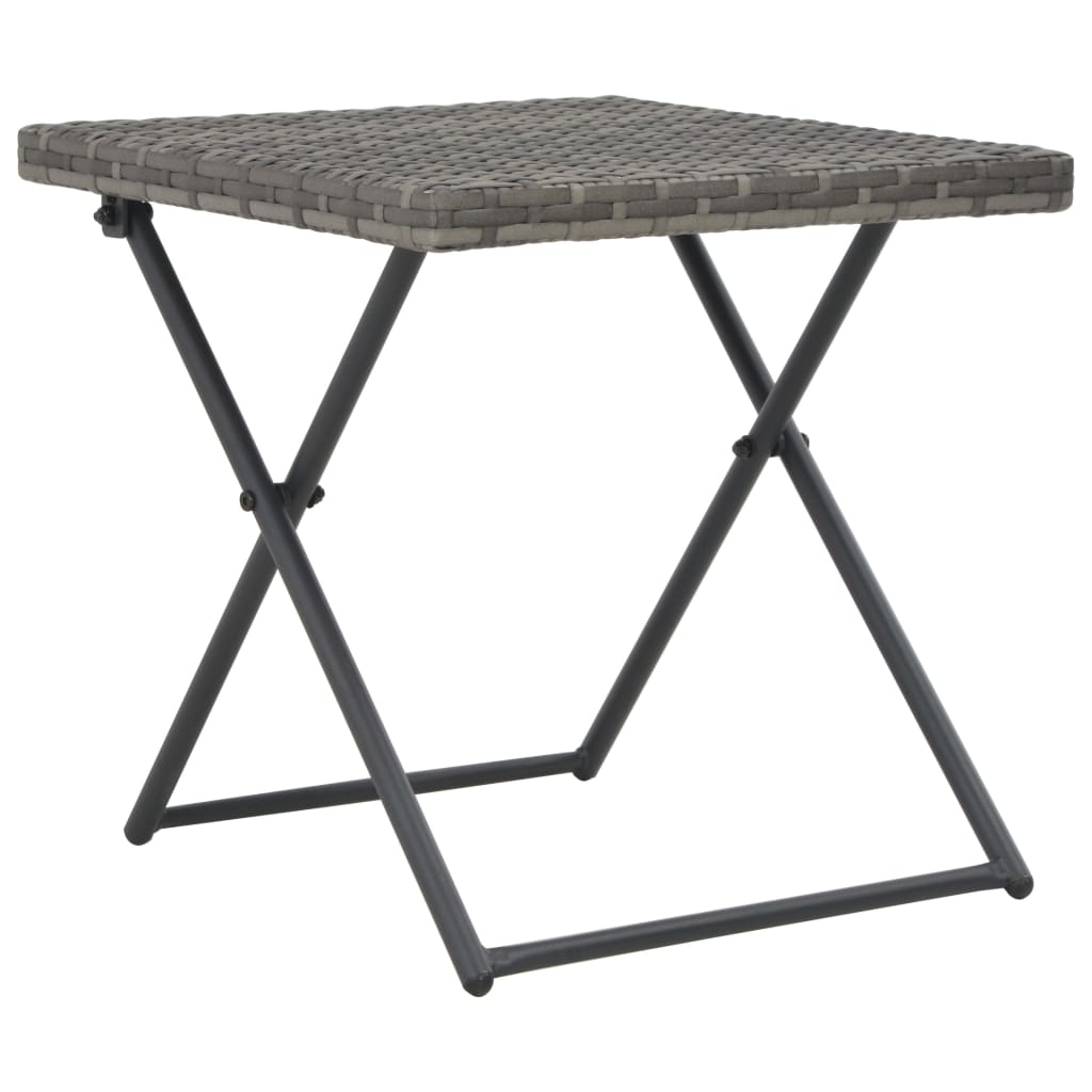 Set Lettini Da Giardino 3 Pz Pieghevoli In Polyrattan Grigio - Image 6