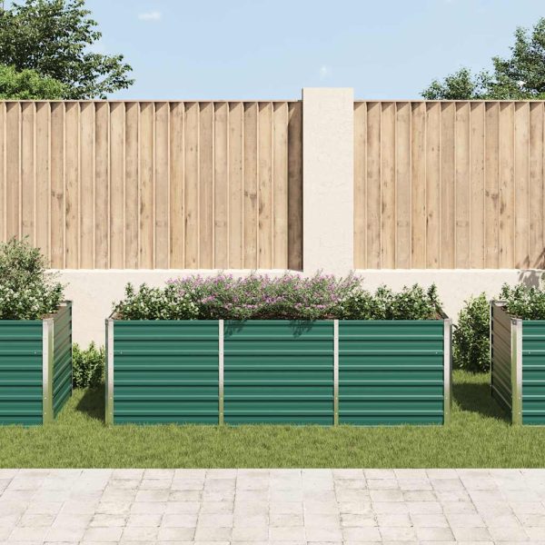 Letto Rialzato Giardino In Acciaio Zincato 240x80x77 Cm Verde - Image 3