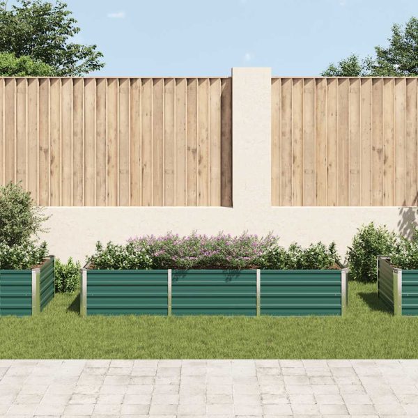 Letto Rialzato Giardino In Acciaio Zincato 240x80x45 Cm Verde - Image 3
