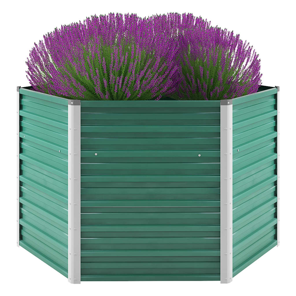 Letto Rialzato Giardino In Acciaio Zincato 129x129x77 Cm Verde