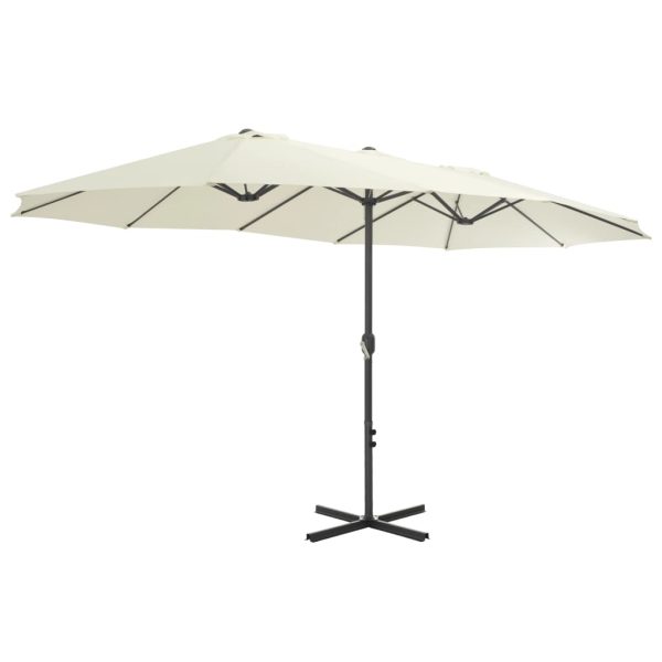 Ombrellone Da Esterni Con Palo In Alluminio 460x270 Cm Sabbia - Image 3