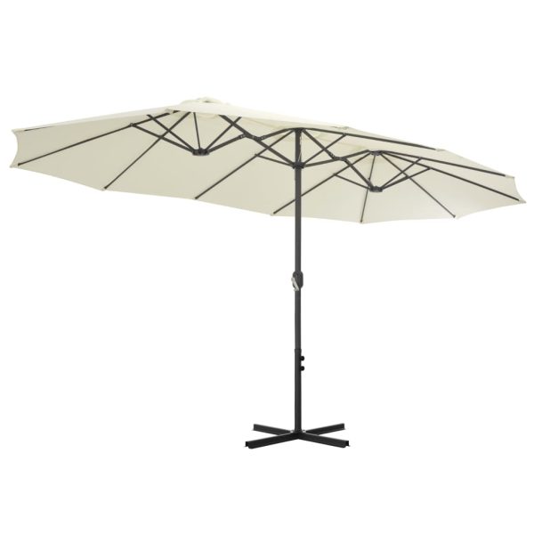 Ombrellone Da Esterni Con Palo In Alluminio 460x270 Cm Sabbia - Image 4