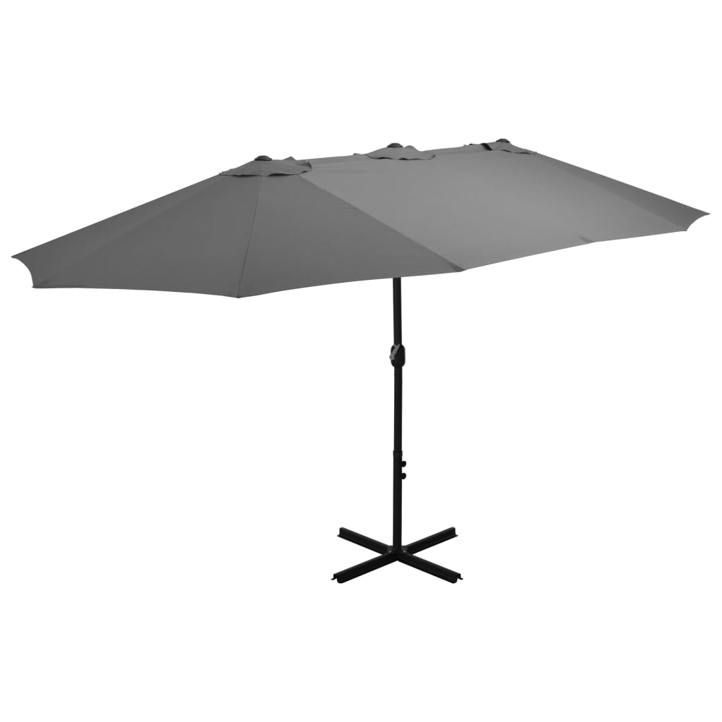 Ombrellone Da Esterni Con Palo In Alluminio 460x270cm Antracite